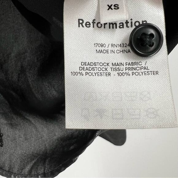 Reformation Silver Metallic Relaxed Button Down Shirt Sz XS - Picture 4 of 5